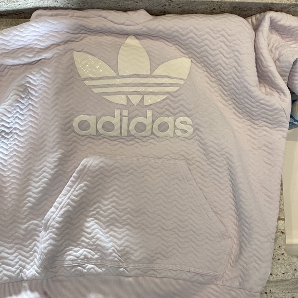 ADIDAS trefoil chevron texture Hoodie Large - Picture 8 of 14
